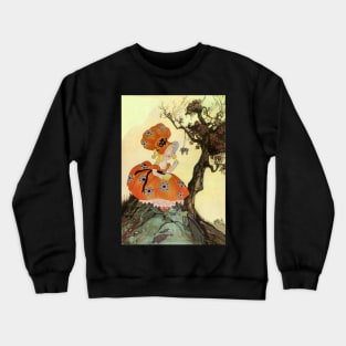 Vintage Mother Goose, Little Miss Muffet with Spider Crewneck Sweatshirt